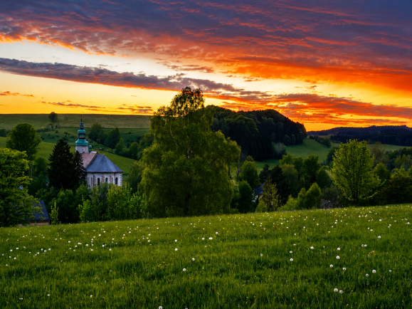 Dusk over the village