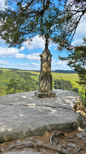 Viewpoint with a rock cross
